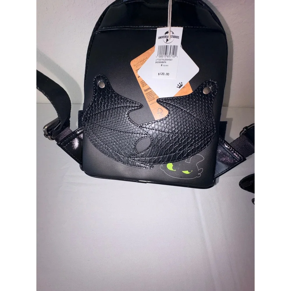 Loungefly Universal Studios Toothless Dragon Mini Backpack Black and ears new